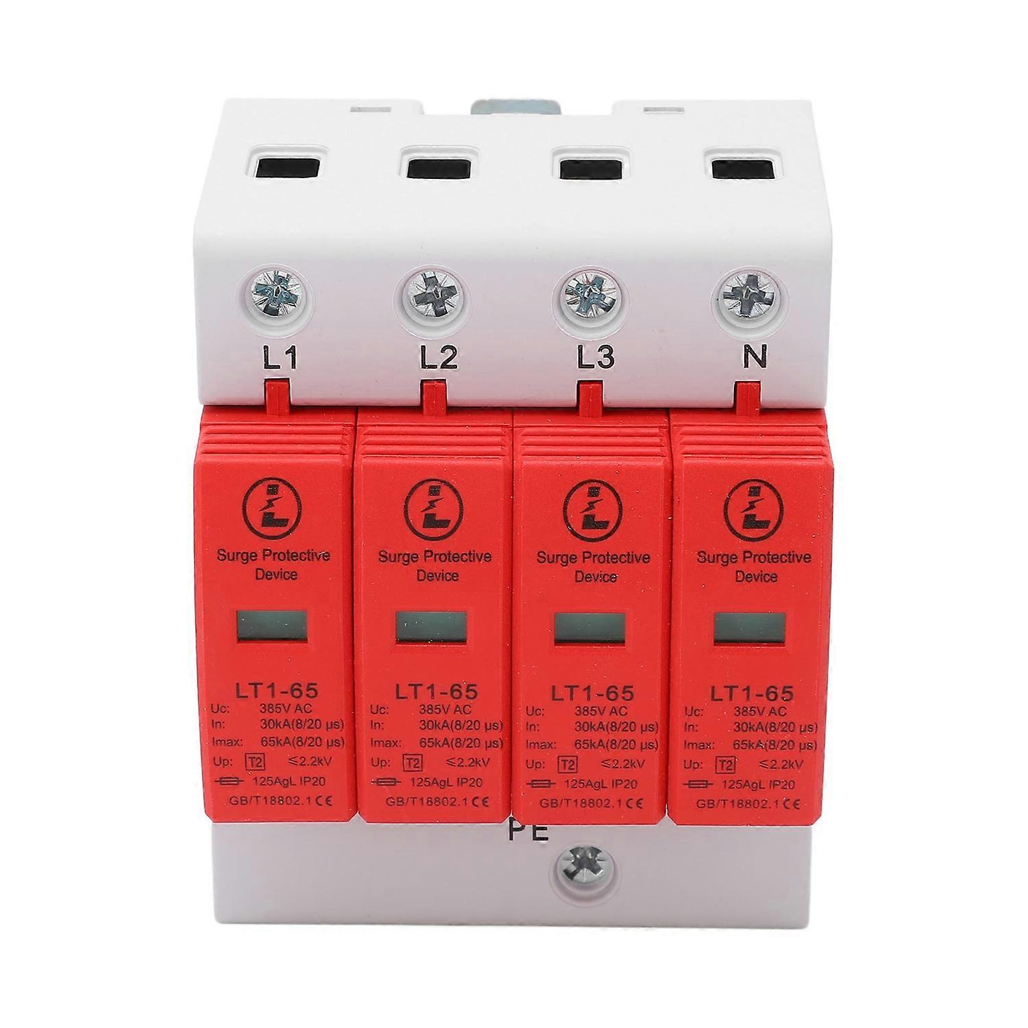 4P Surge Protective Device High Accuracy Exquisite Craftsmanship Safe Arrester Device AC385V