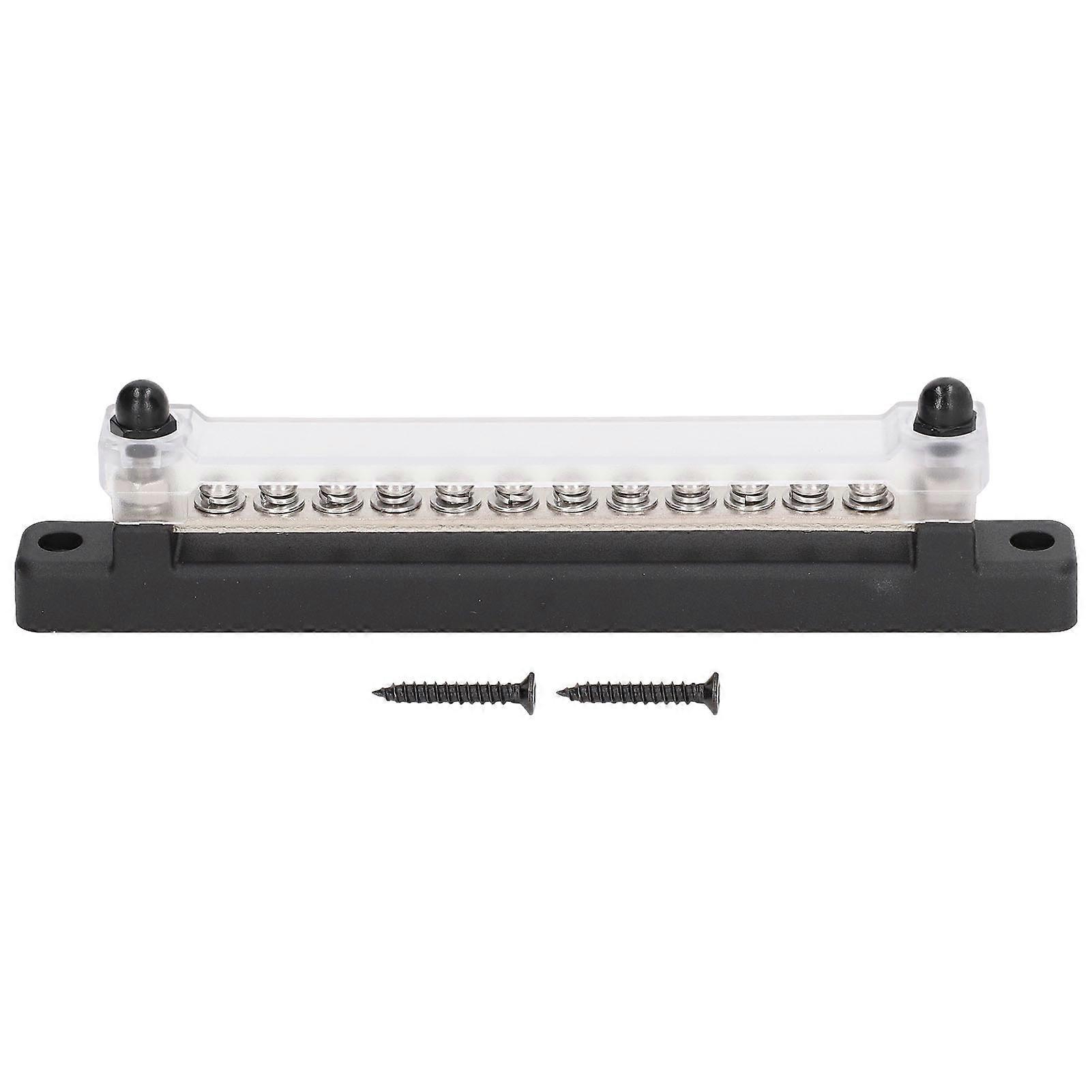 12 Circuit Fuse Block Ground Box Power Distribution Busbar with Protection Cover Bolt 150A