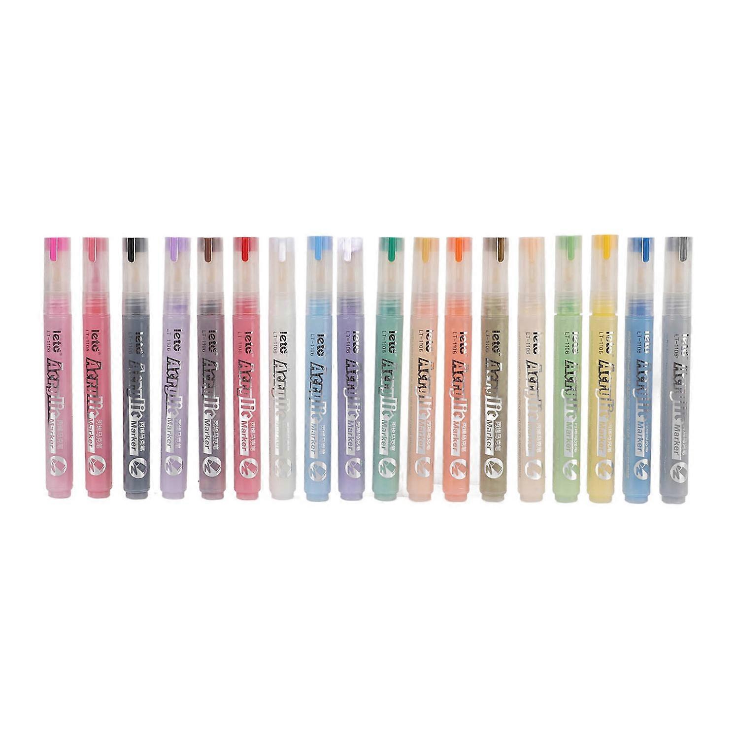 18 Pcs Acrylic Marker Bright Lasting Colorful Non Toxic No Odor DIY Doodle Water Color Pen
