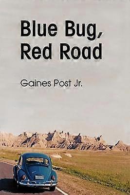 Blue Bug Red Road Driving Slowly Across Time