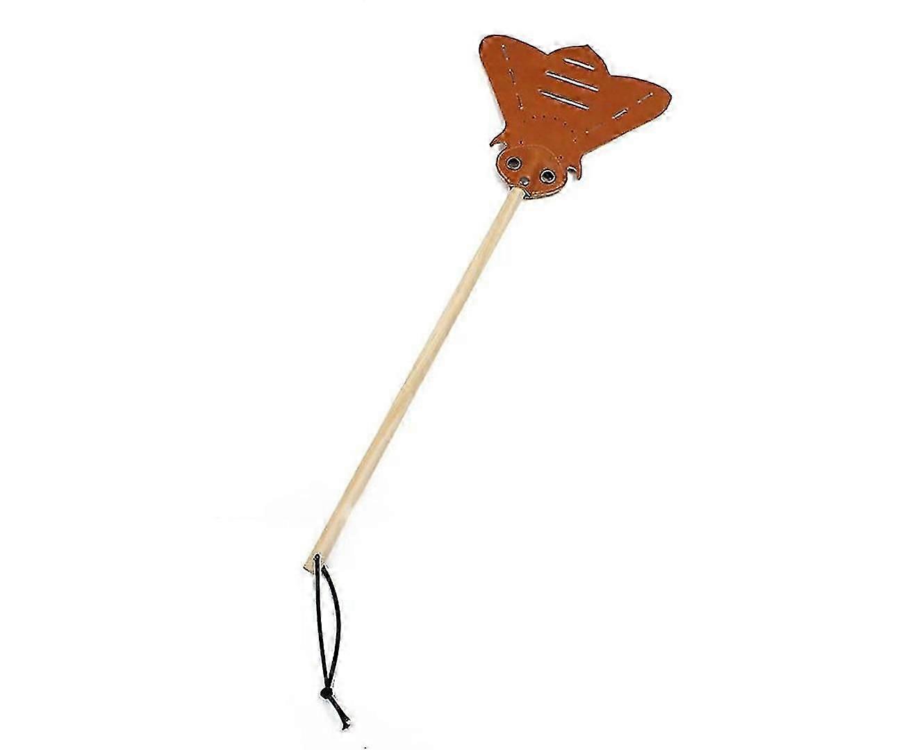 Effective Fly Swat for Insects - Leather Fly Swatter with Sturdy Wooden Handle - Pest Control Tool for Home (1pc, Brown)