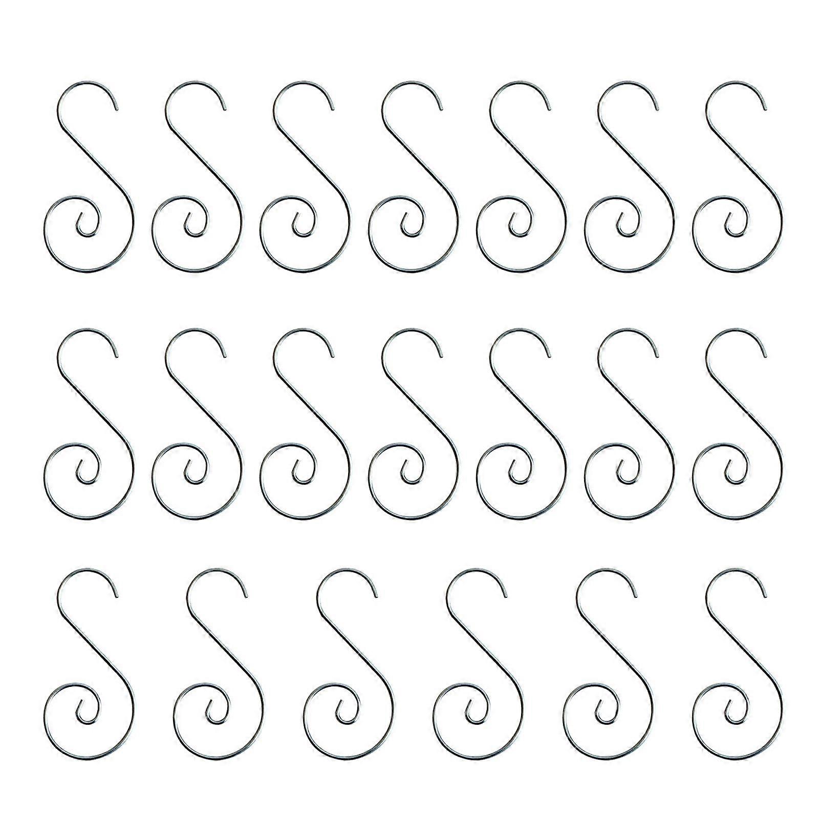Christmas Tree S Shaped Hooks 20pcs/set Multipurpose Hanging Shelf for Family Gather Party Backdrop Decoration Silver