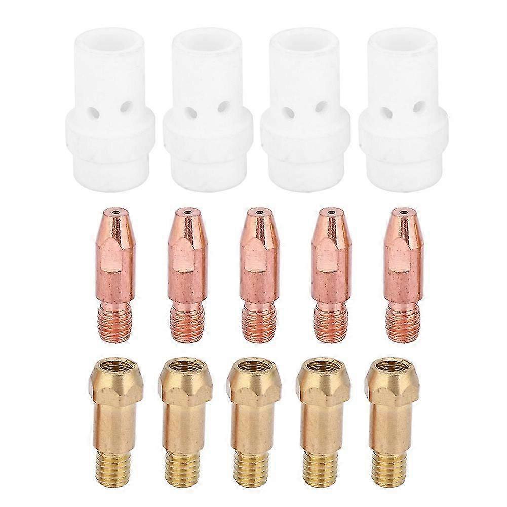 14pcs Contact Tip Gas Diffuser Tip Holder Set for Binzel 36KD MIG Welding Torch1.6mm