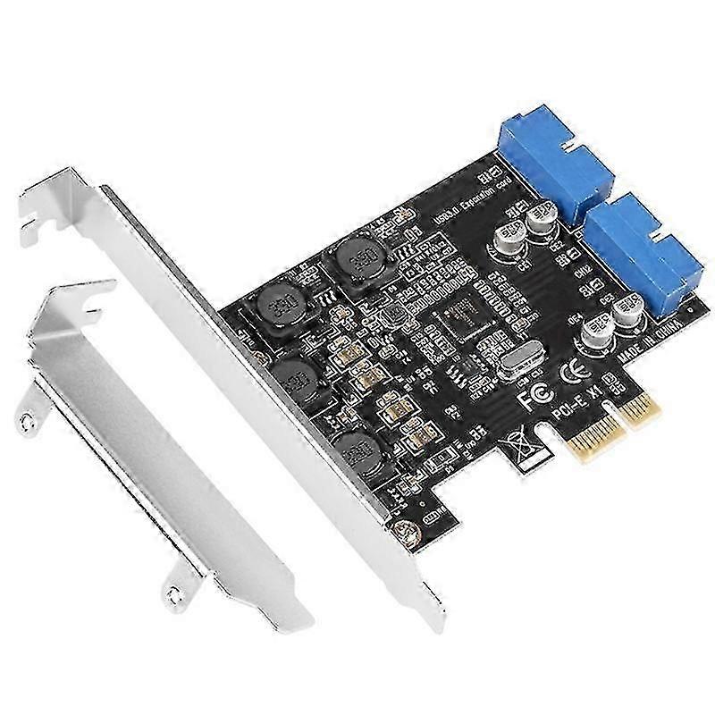 Pci-e To 2 Port 19pin Usb 30 Riser Card Improve Data Tranmission Stability