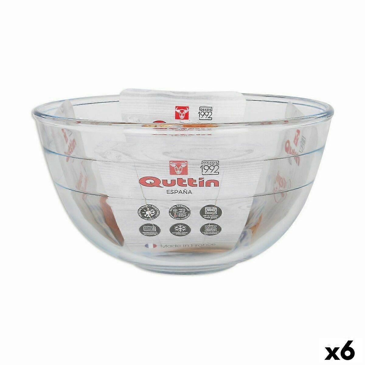 Schüssel Quttin Quttin Glas 3,8 L Mixer (6 Stück)