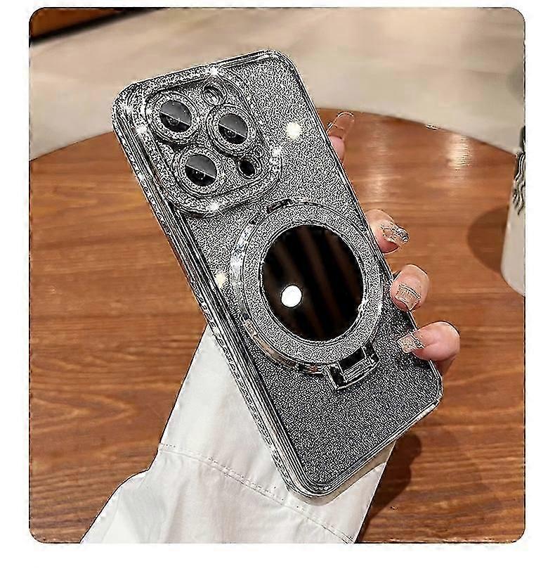 For Iphone 15, Iphone 15 Pro, Iphone 15 Pro Max Phone Case Makeup Mirror Magnetic Stand Protective Case