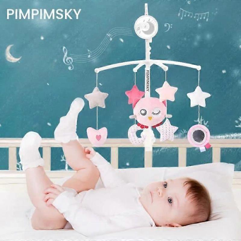 Musical Mobile for Baby Bed - PIMPIMSKY - Sleeping Musical Toy - 360 Rotating Stroller - Pink