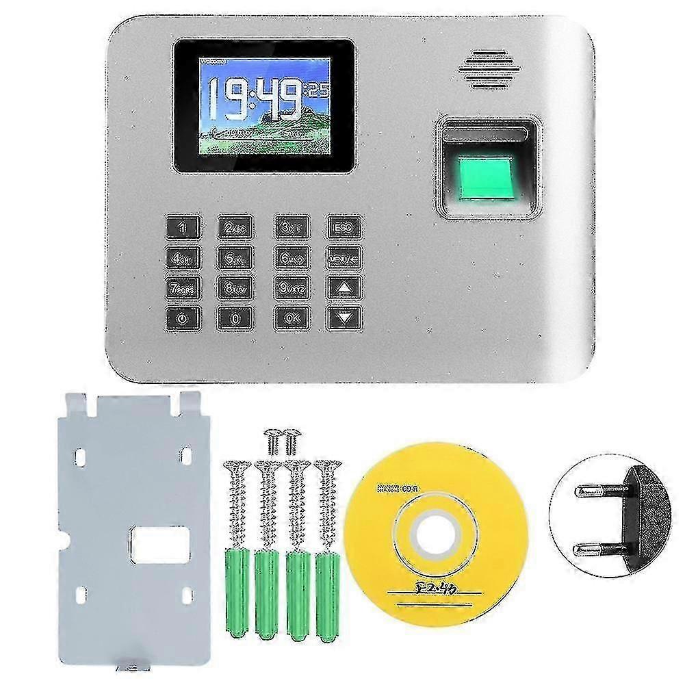 2.8Inch screen smart induction fingerprint time attendance machine time clock 100-240v eu