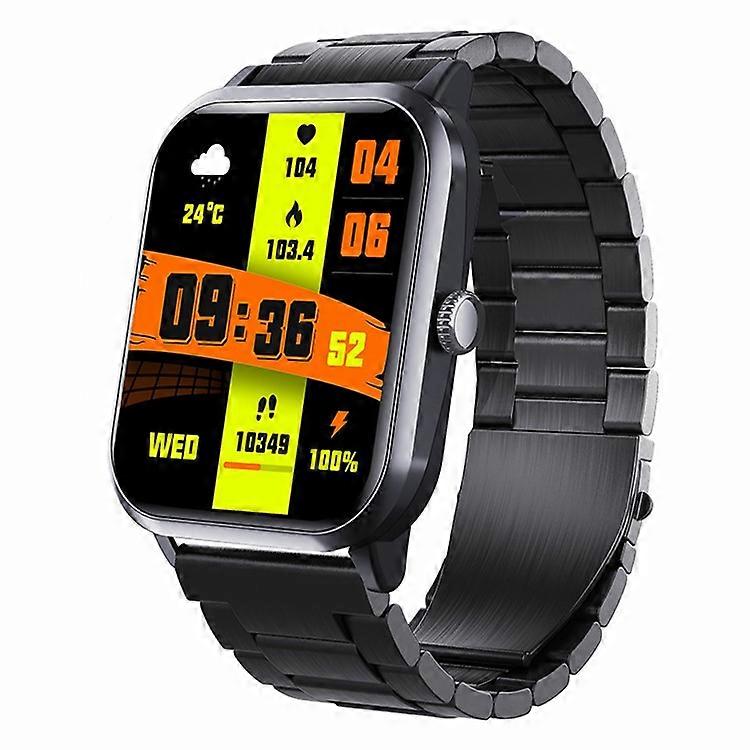 F33 IP67 1.91-inch Smart Watch Blood Sugar Heart Rate Monitor, Steel Strap