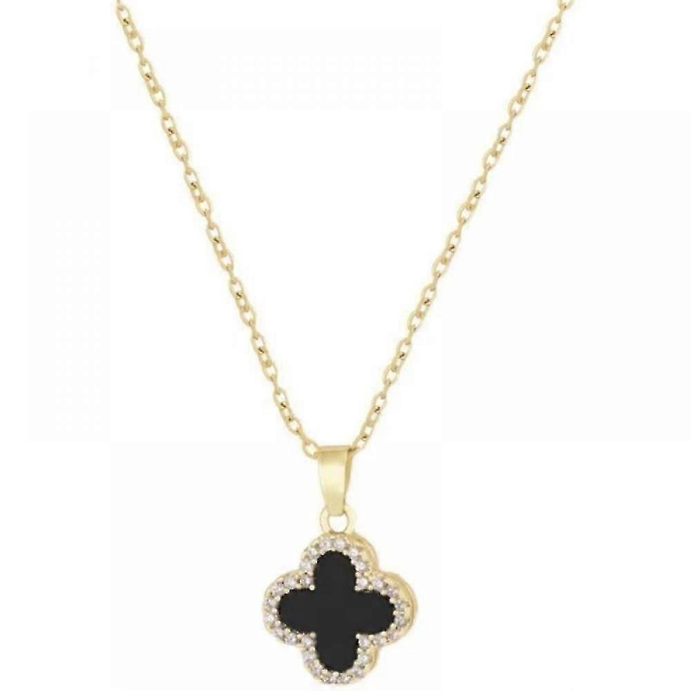 Double Sided Four Leaf Clover Pendant Necklace