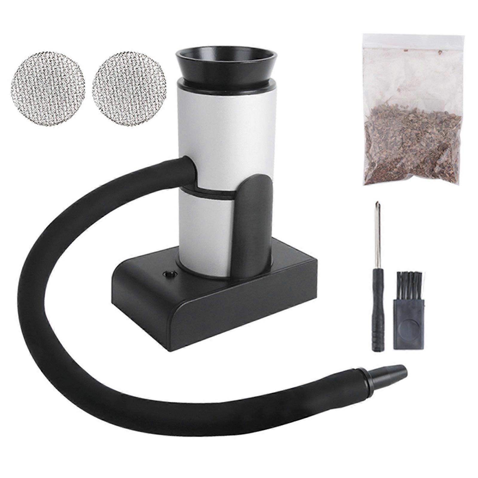 Smoke Infuser with Adjustable Setting Meat Infuser with Wood Chip Handheld Smoking Guns for Cooking and Outdoor BBQs Silver