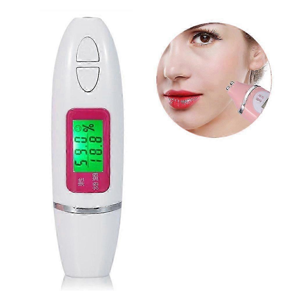 Facial Skin Tester, Moisture Water Oil Analyzer Precision Sensor with Digital LCD Display(White)
