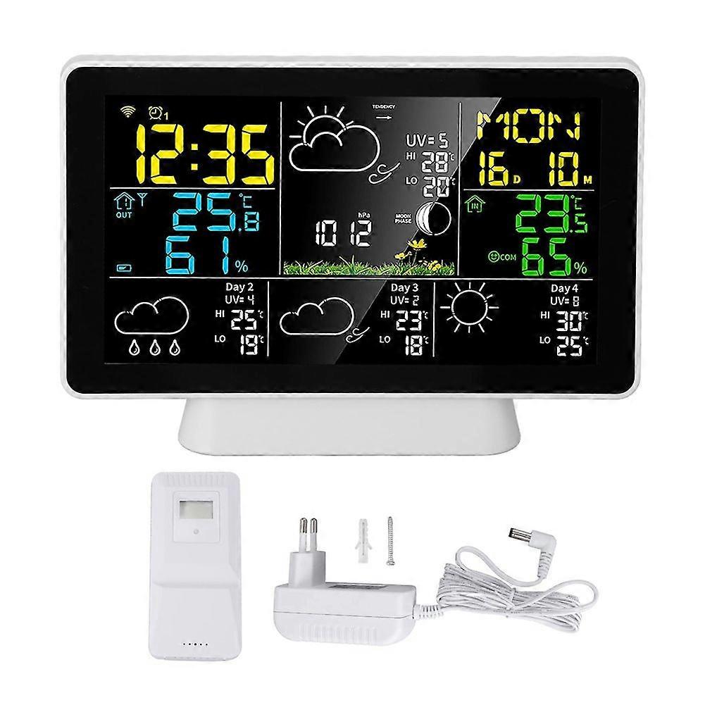 Station météo intelligente Tuya WiFi Station météo intelligente Thermomètre sans fil avec displ couleur de 7,5 pouces