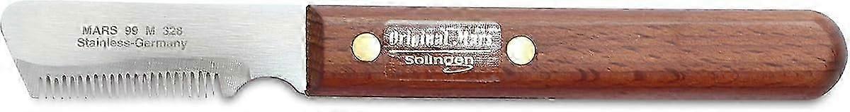 Dog Stripping Knife Grooming Tool, Medium Slant Tooth with Tapered Edge, Right-Handed