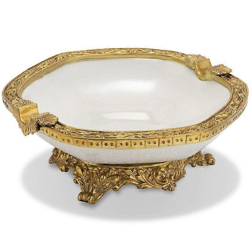Cigar Ashtray Ceramic Inlaid Copper Large Diameter Smoke Tank Retro Domestic