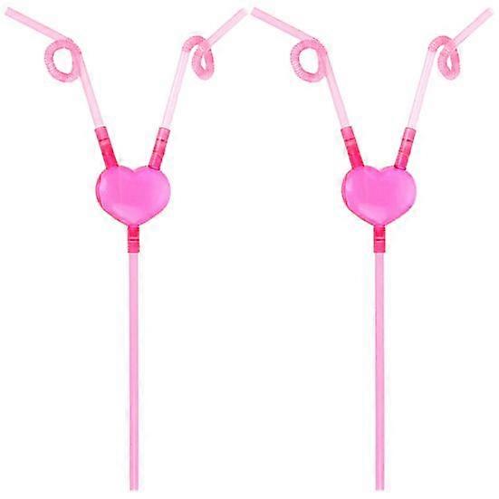Juice Straws Universal Love Heart Design Practical Drinking Straws Easy to Bend Decorative Beverage Straws ornament Juice Straws