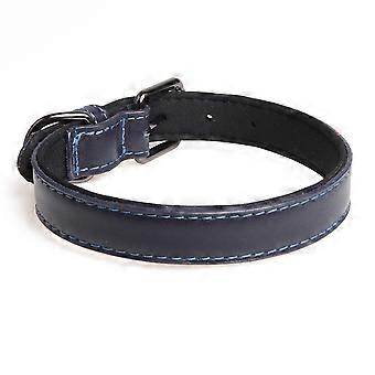 Hondenhalsband met metalen gesp van zinklegering, met echt leer gevoerde halsband met eenvoudige aanpassing voor huisdieren die klaar zijn voor avontuur