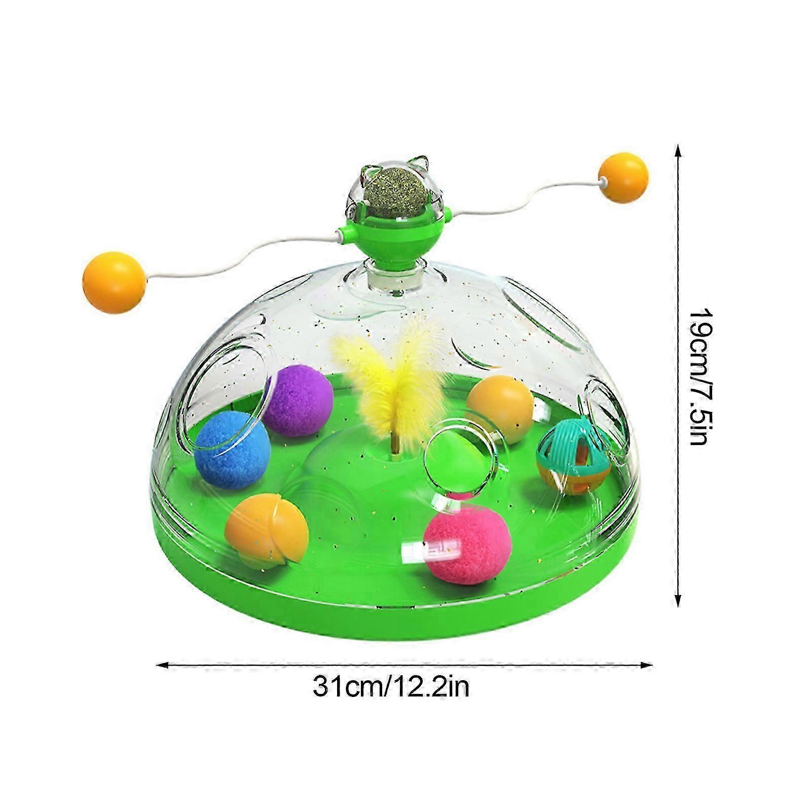 Cat Pet Windmill Mint Toy Interactive Puzzle Turntable Toys Luminous Ball Catnip