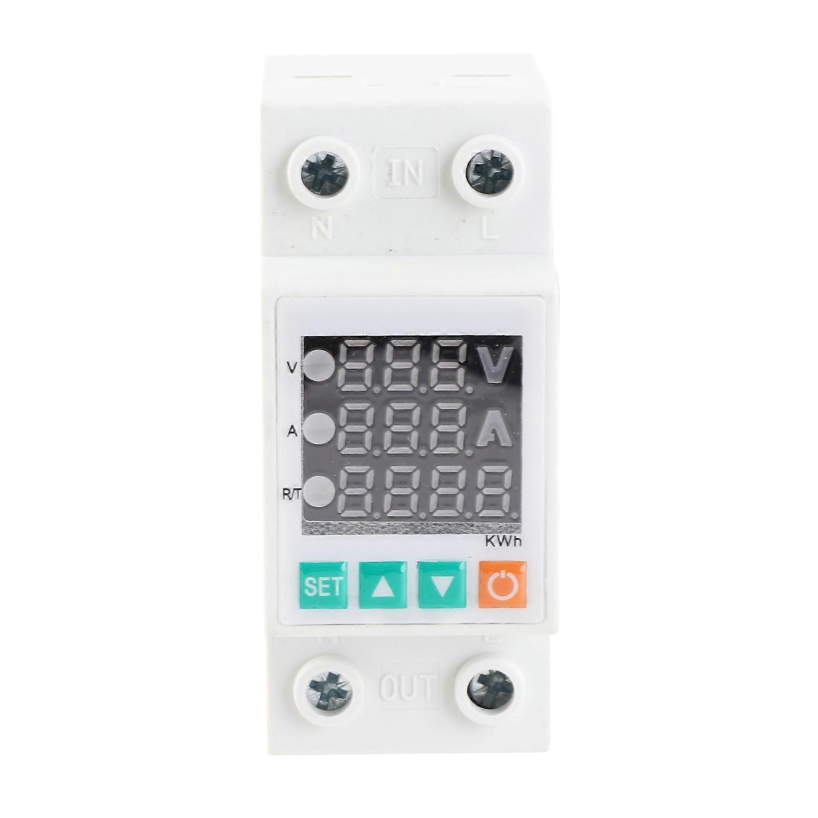 Three Display Adjustable Intelligent Over-voltage Under-voltage Over-current Protect Device Home Self-resetting Voltage Protector
