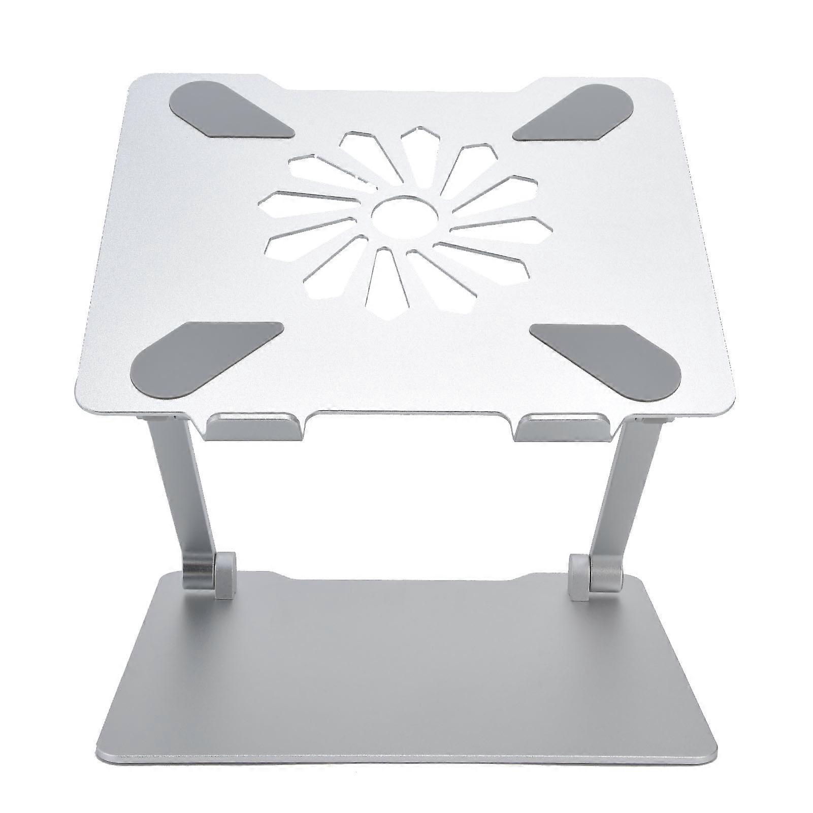 Aluminium Alloy Laptop Adjustable Height Ergonomic Portable Computer Stand Riser Cooling Bracket Silver