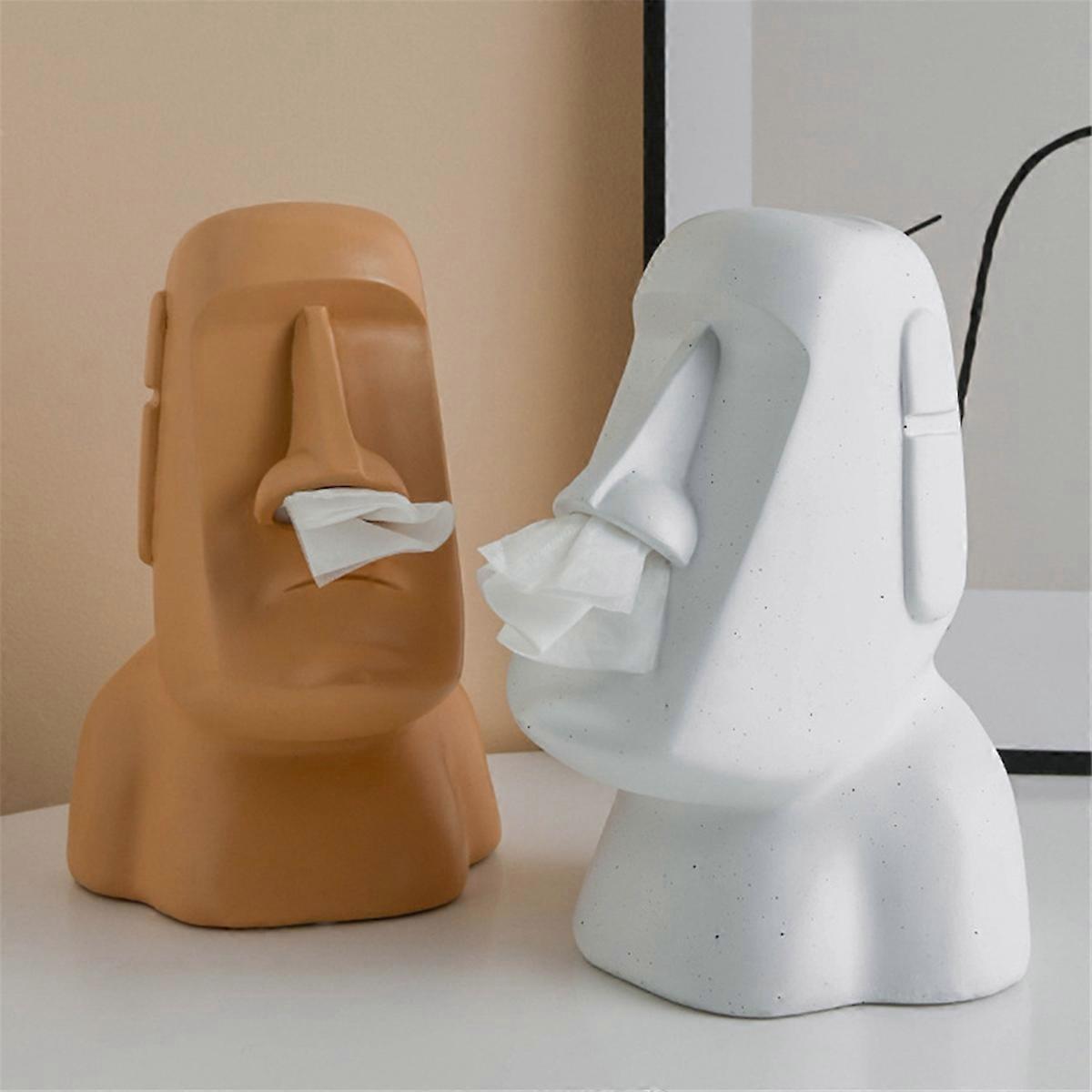 Napkin Box Nordic Style Stone Statue Nostril Tissue Box D