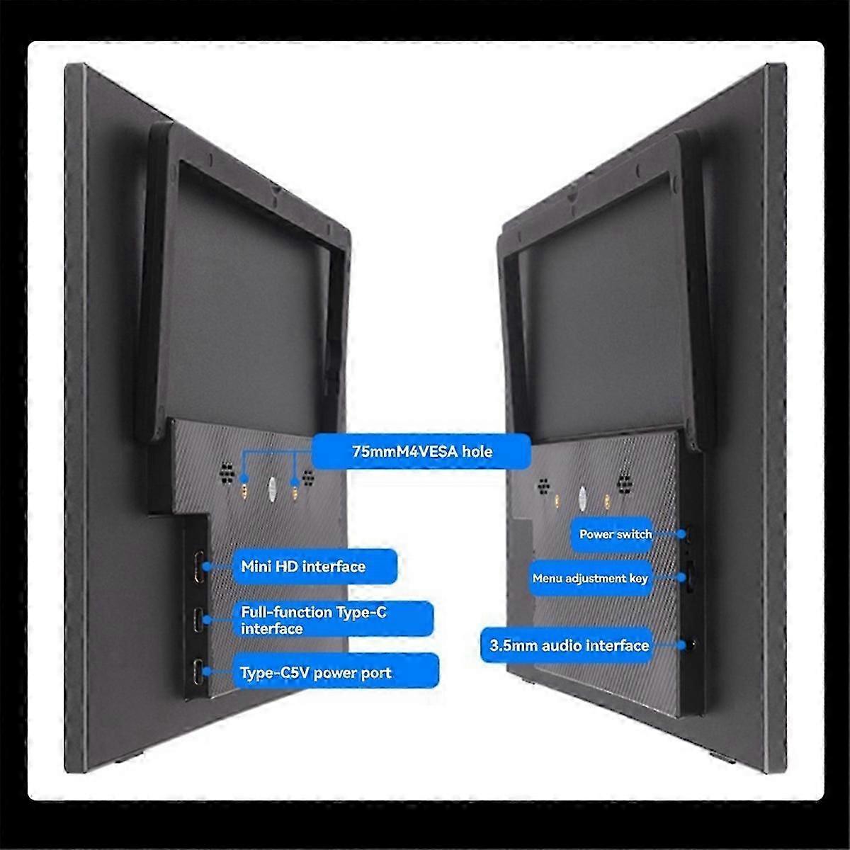 15.6Inch Touch Screen LCD Portable Type-C/MiniHDMI-Compatible Interface IPS Display for 5, Mobile P