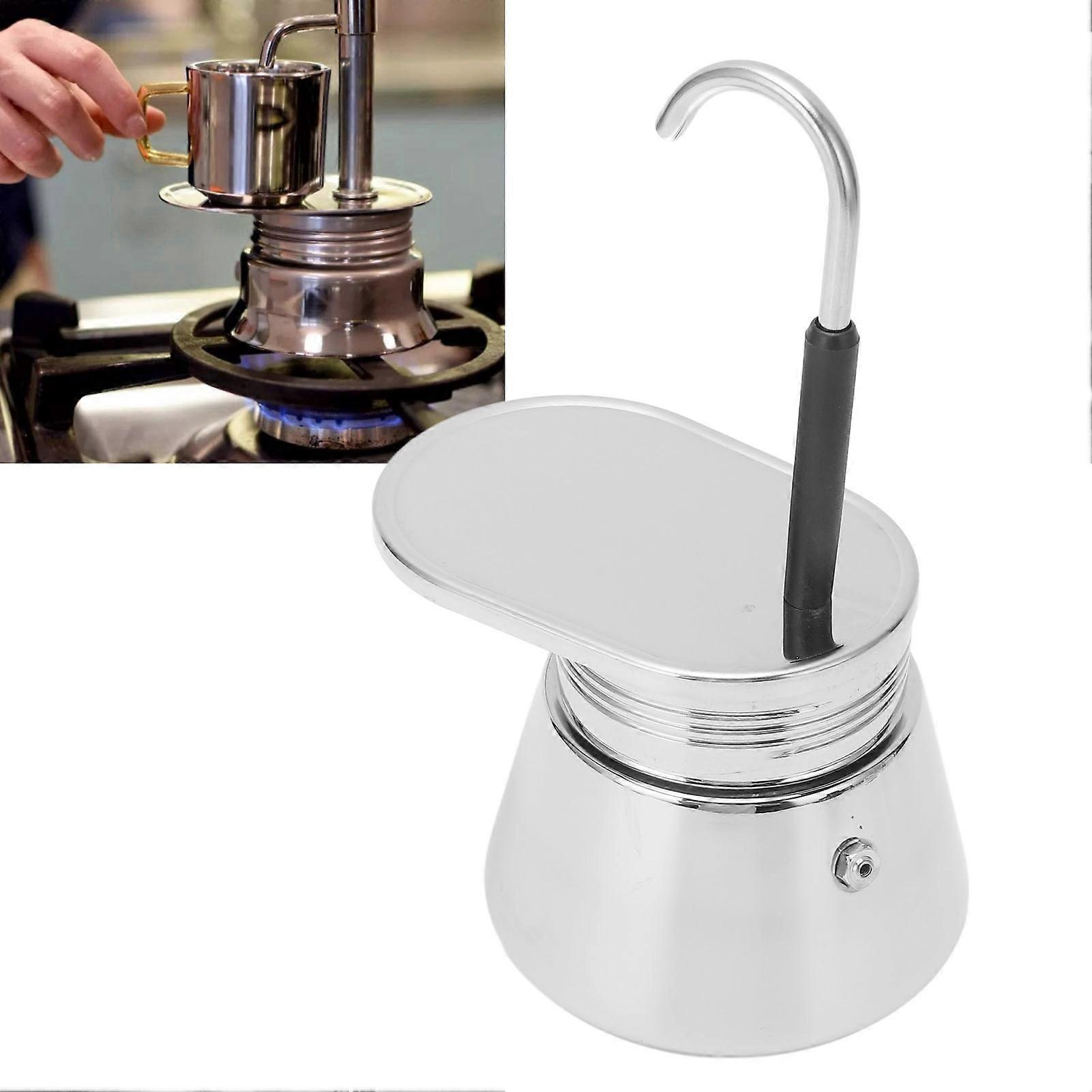 Single Spout Mocha Pot Stainless Steel Hand Pour Latte Classic Coffee Pot for Home Office 50ml 