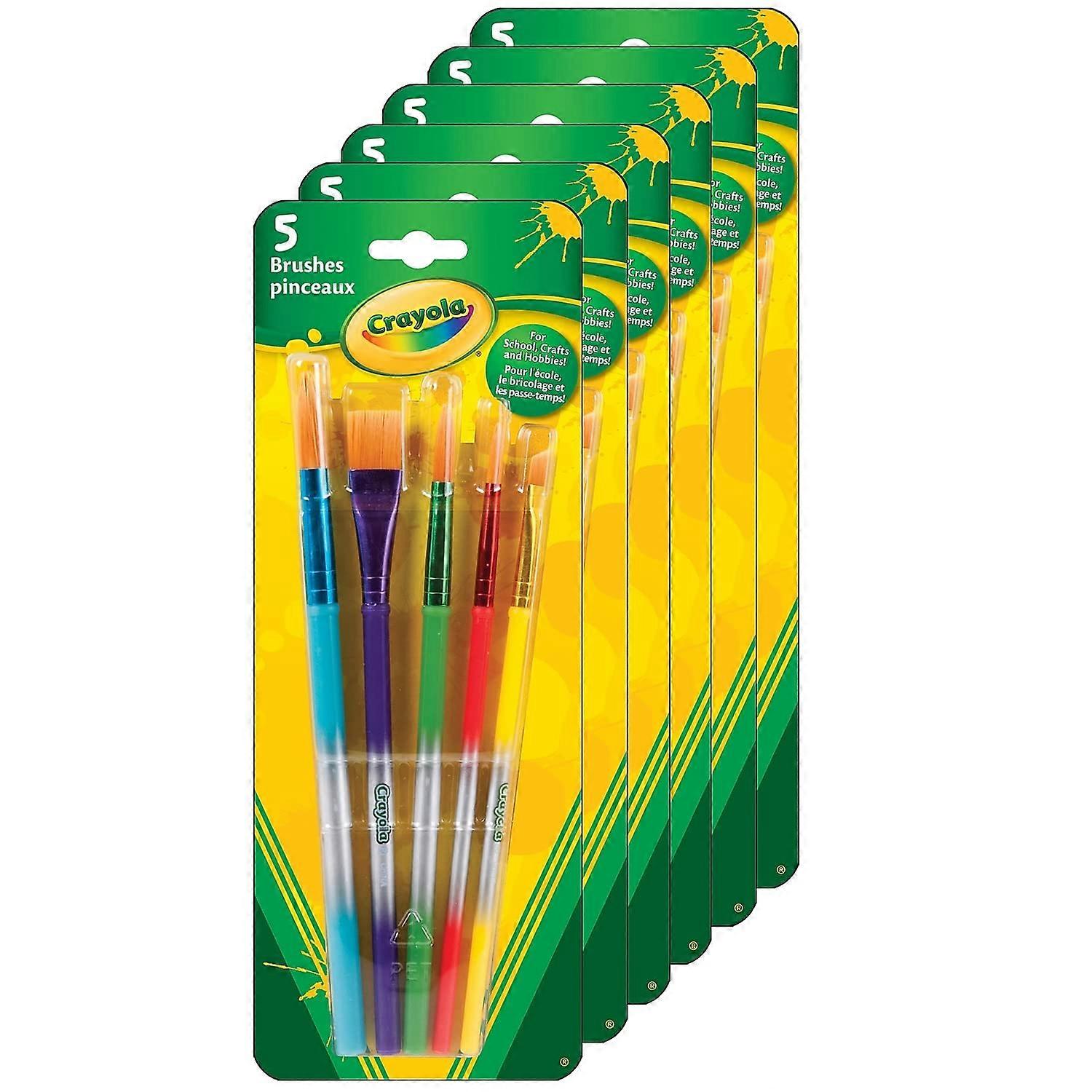 6 Set Assorted Brush Shapes for Painting and Makeup 5 Per Set