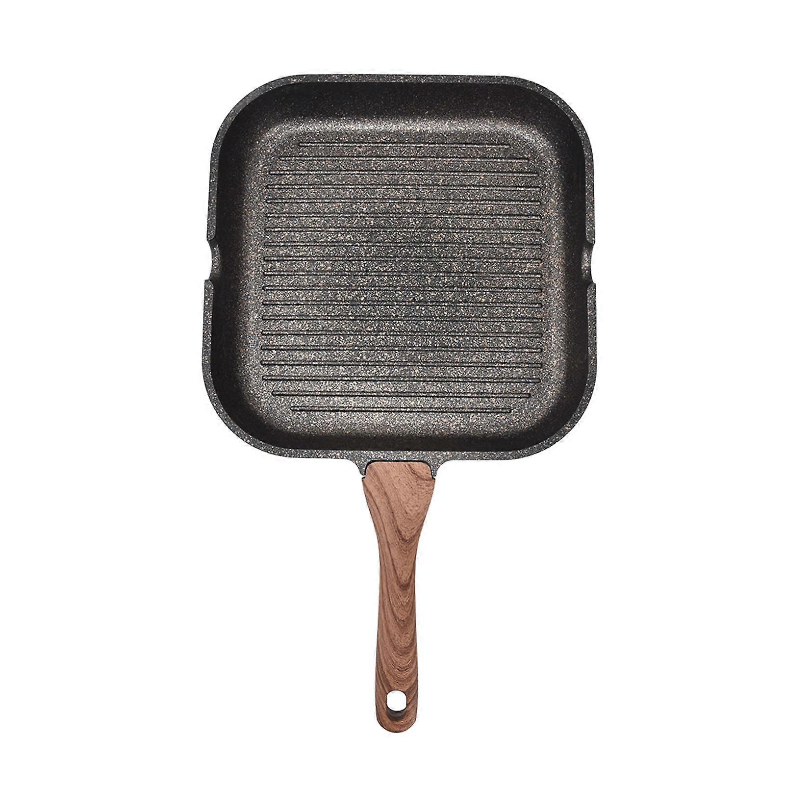 Ideal square aluminum frying pan for induction pan, induction cooking, steak, bacon and more, suitable for kitchen enthusiasts and home chefs (11i ')