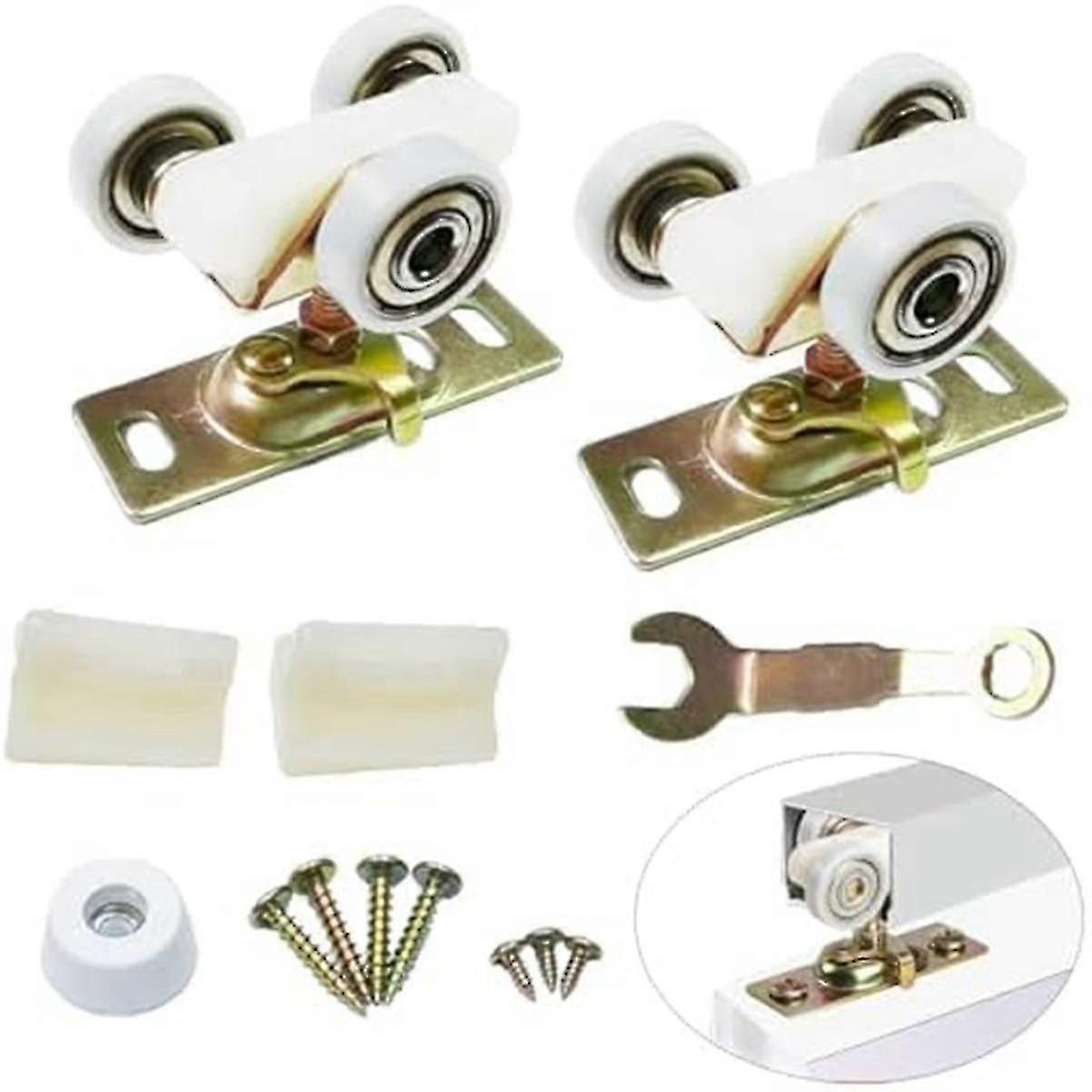2er-Pack Schiebetasche Türbeschläge Top Hanger Rollers Räder Montage Fit Teil 1125 & 1500 Hardware Kit-Gut