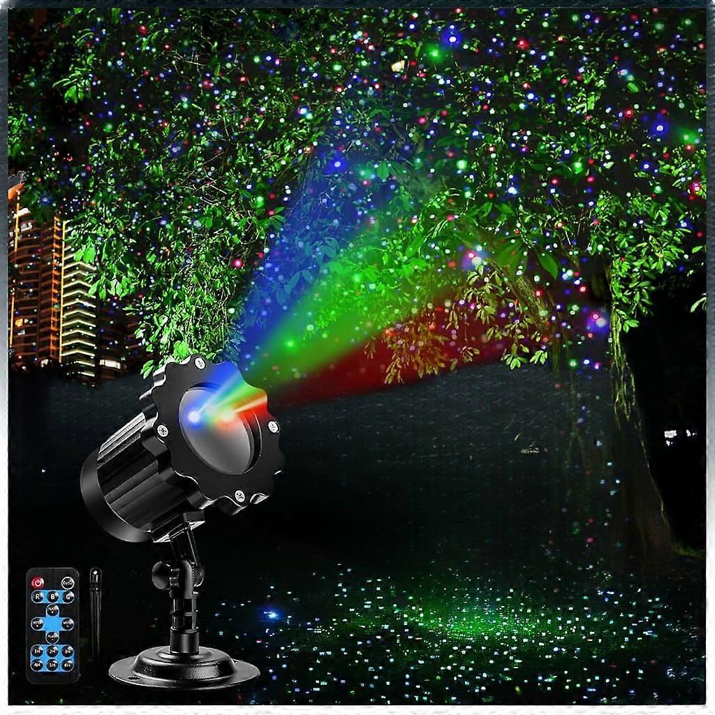 Outdoor RGB Laser Projector Lights with Moving 3 Color Starry Sky & Firefly Effects for Christmas Parties