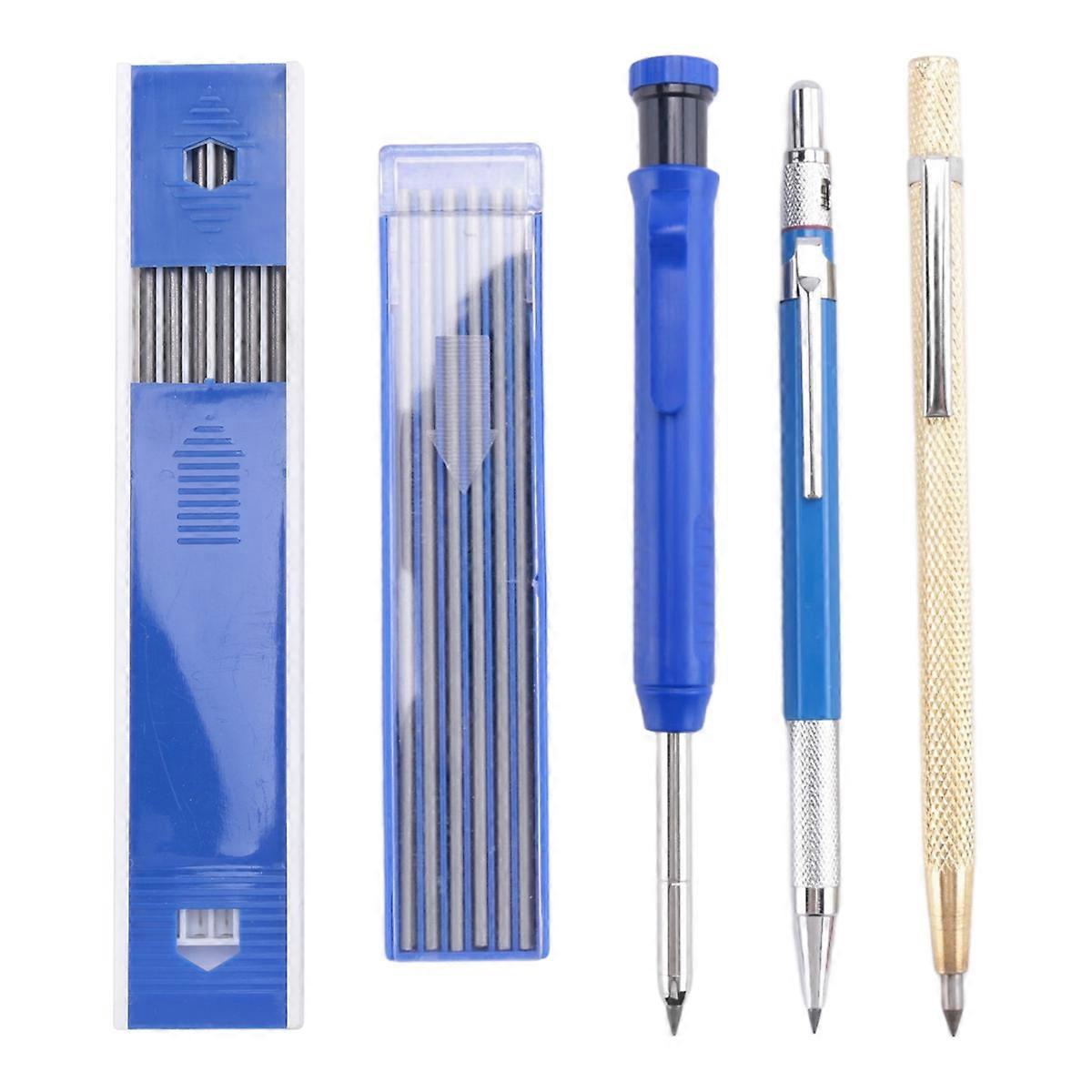 5 Packs Welders Pencil Set with Carbide Scriber Tool Solid Marker Metal Marking Tool Built-in Sharp