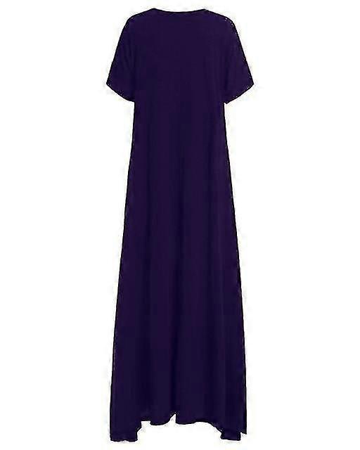 Solid Round Half Sleeve Maxi Dress