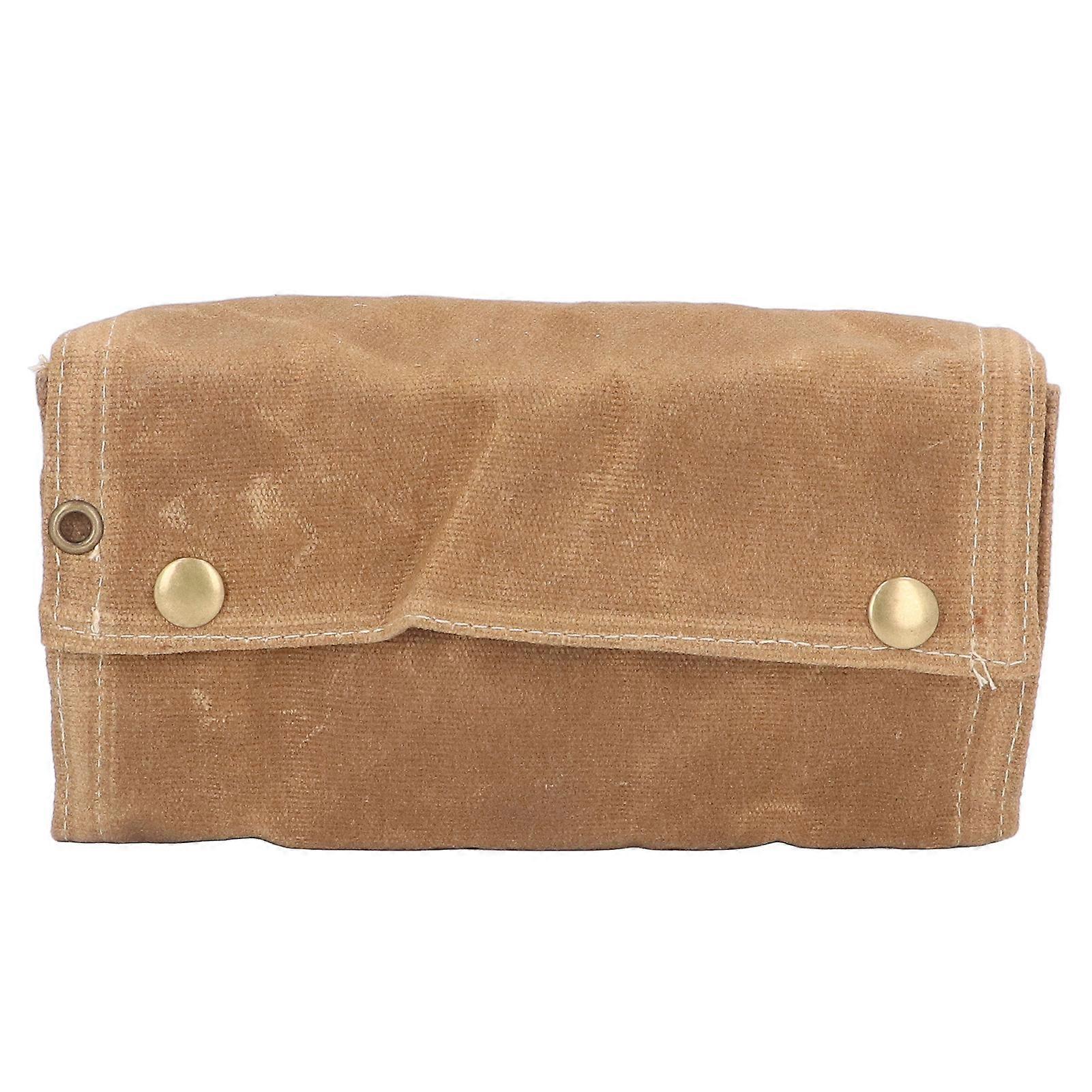 Portable Foldable Canvas Spice Bottle Bag 36.5x20cm Khaki