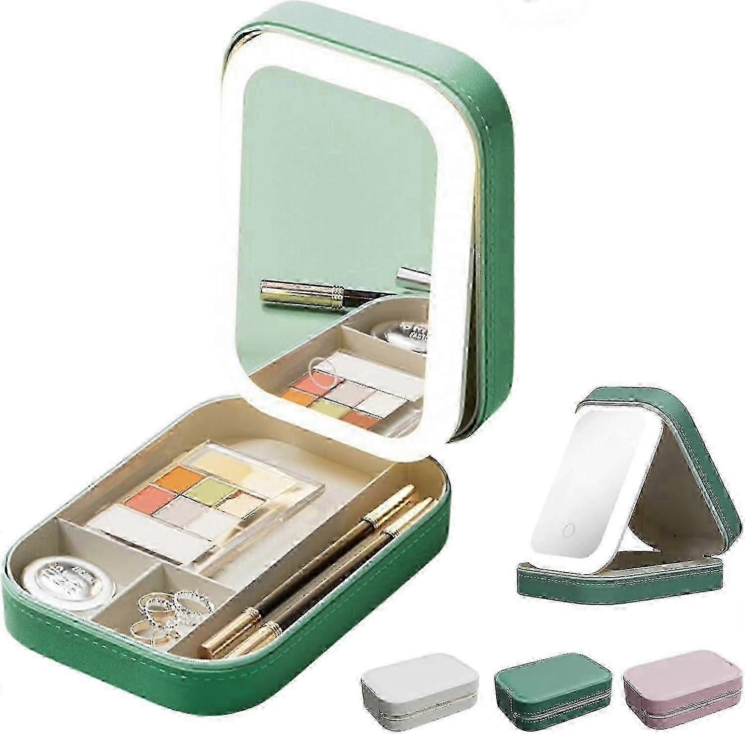 Portable Makeup Case for Women Led Light Mirror Makeup Case Led Complementary Light Makeup Case Touch Control