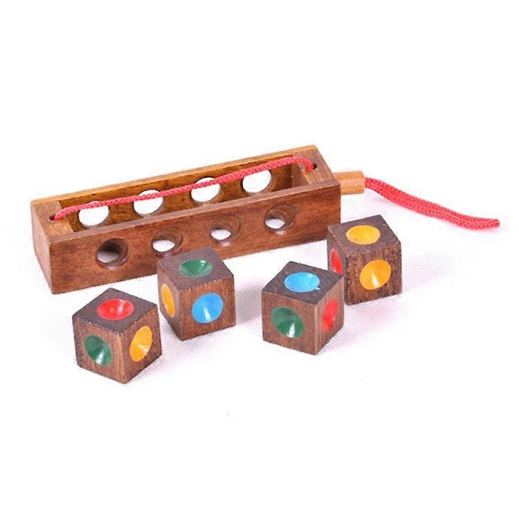 2 Sets Adult Wooden Educational Toy Cube Block Color Matching Chess Cube Block Chess