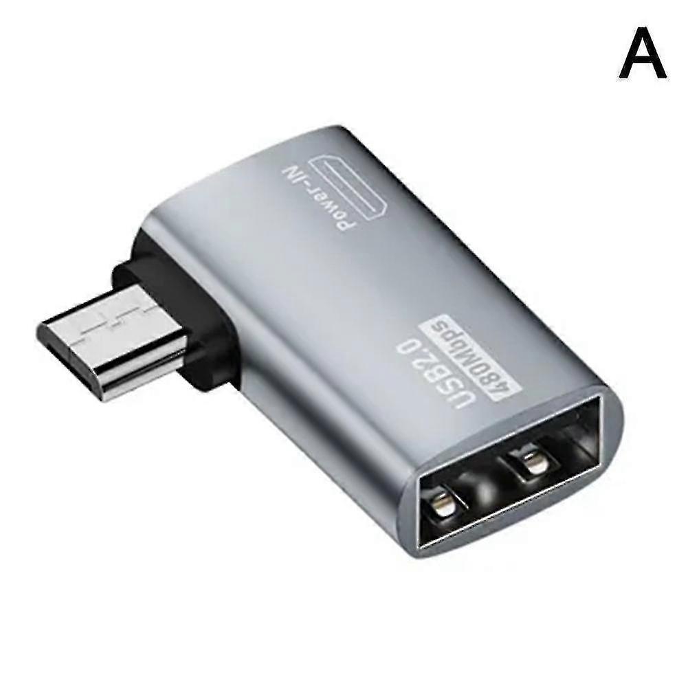 OTG Cable Adapter 4K 90 Degree Angle Powered Micro USB To USB OTG Adapter