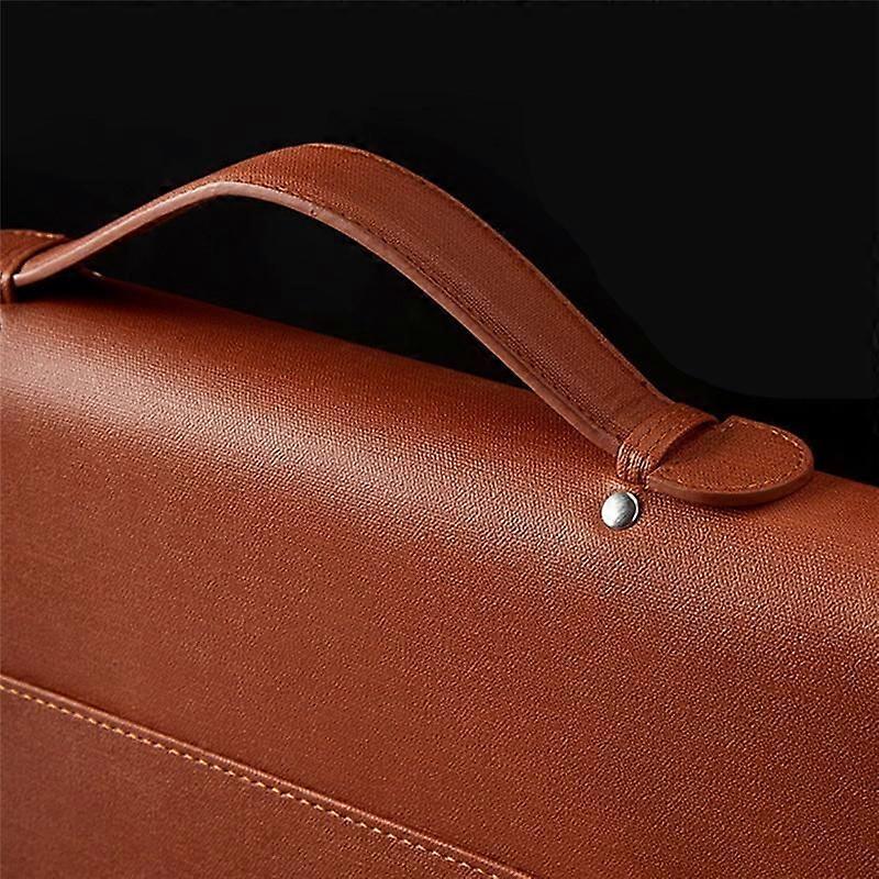 Zippered Portfolio Organizer, Leather Padfolio Binder, Professional Business Binder, Organizer for /Document (Brown)