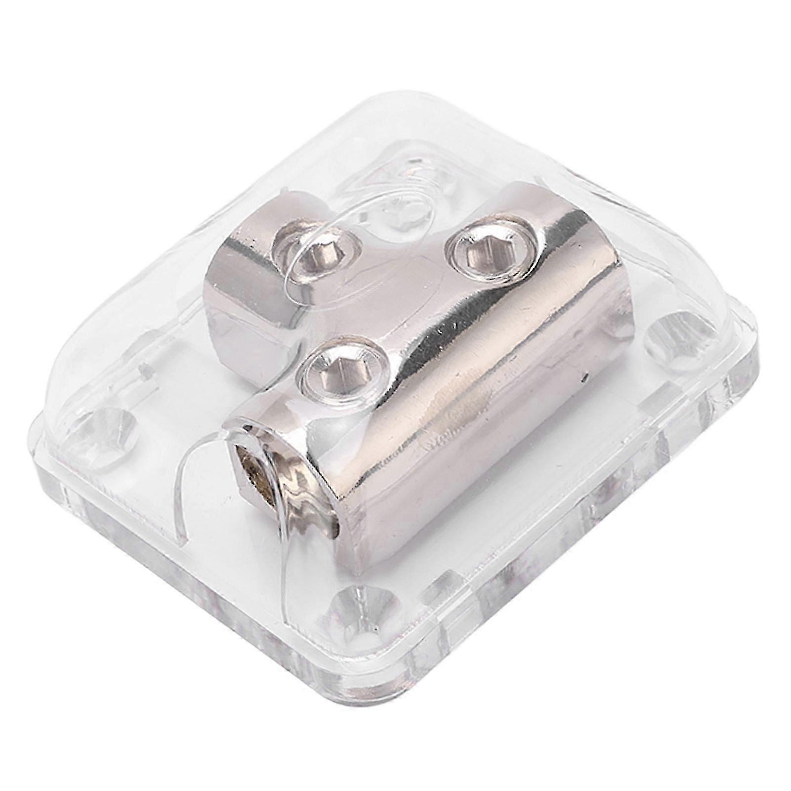 2 Way Power Distribution Block 0GA 1 in 2 Out Zinc Alloy Chrome Plated Universal for Car Boat