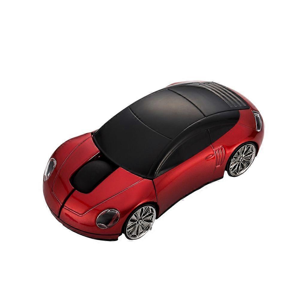 2.4GHz 3D Car Shape Wireless Optical Mouse USB Gaming Mouse without Battery for PC Laptop (Red)