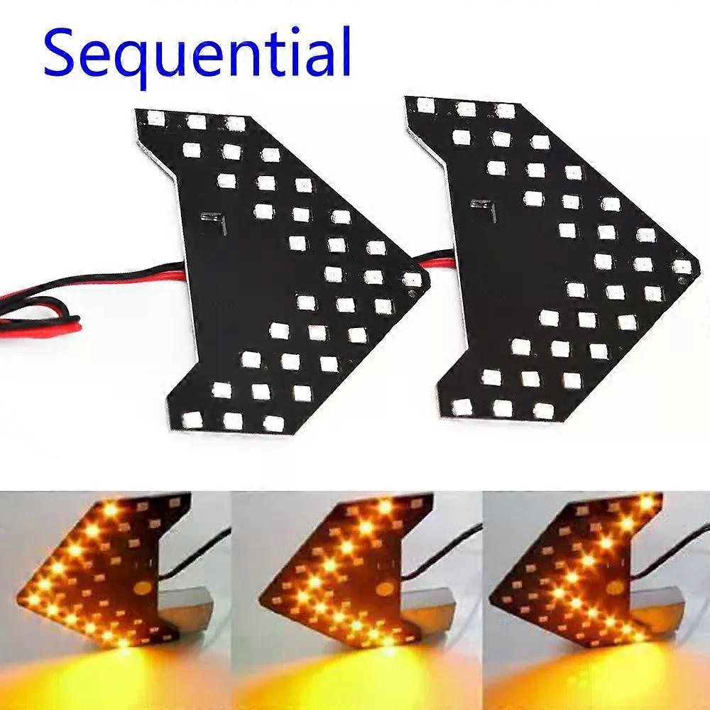 Energy Efficient, 33SMD LED Yellow Rear View Mirror Lamp Arrow Steering Light, Low Power Consumption, Suitable compatible for  Most Cars