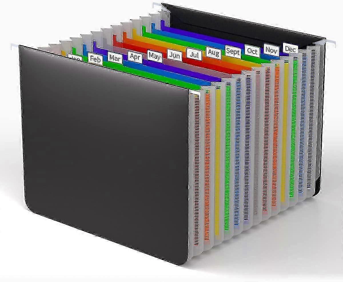 13 Pockets Plastic Hanging File Folders,expanding Hanging File Organizers Letter Size,25u201daccordion Expandable Filing Cabinets, Desk Organizers An