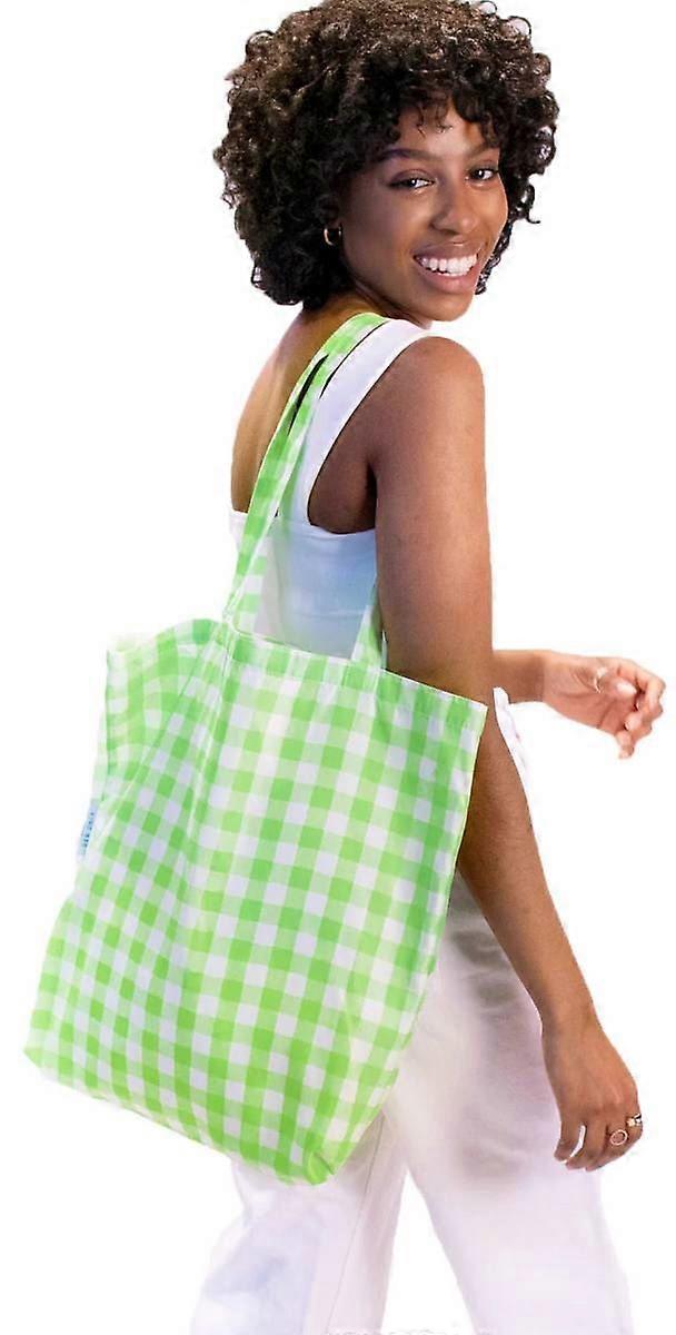Kind Bag London Tote Bag - Lime Green Gingham