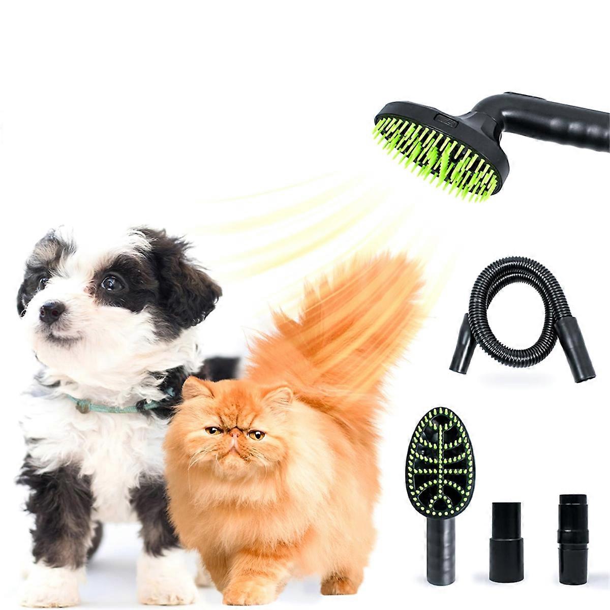 Pet Grooming Kit,Dog Brush Vacuum Attachment,Brush with Shedding Brush with Extension Tube,for Most