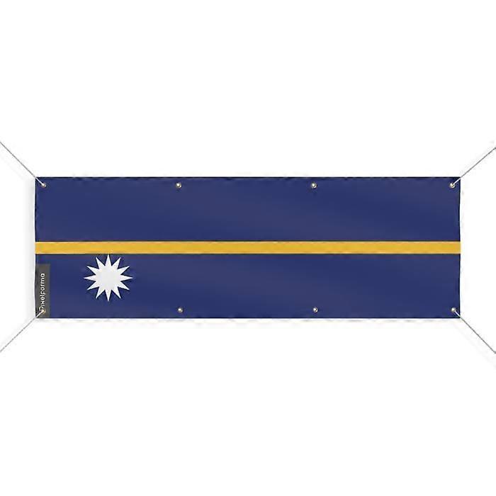 Nauru Flag Banner 8 Grommets 200x600 cm