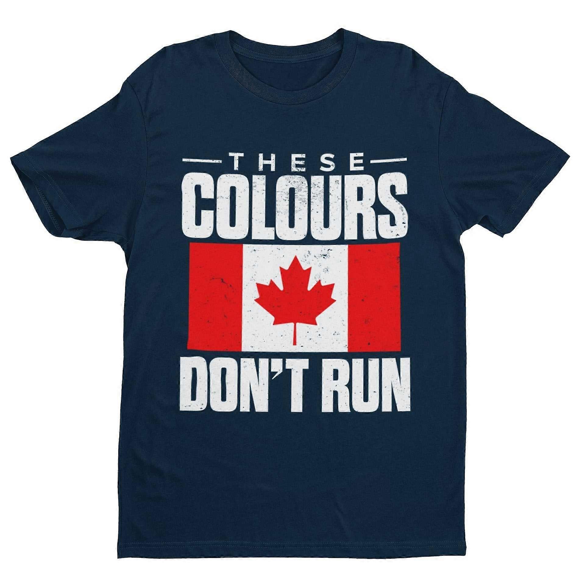 These Colours Don’t Run T-shirt – Distressed Canadian Flag Patriotic Tee Canada