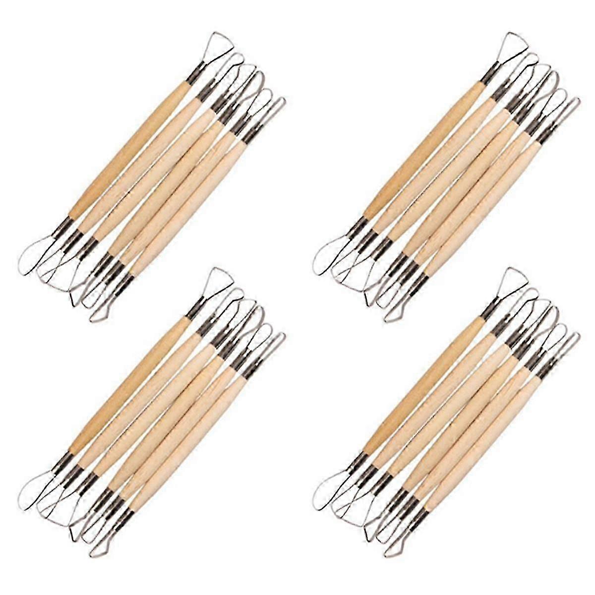 "24pcs 8 Polegadas Dupla Extremidade Escultor Ferramenta de Escultura Cabo de Madeira"