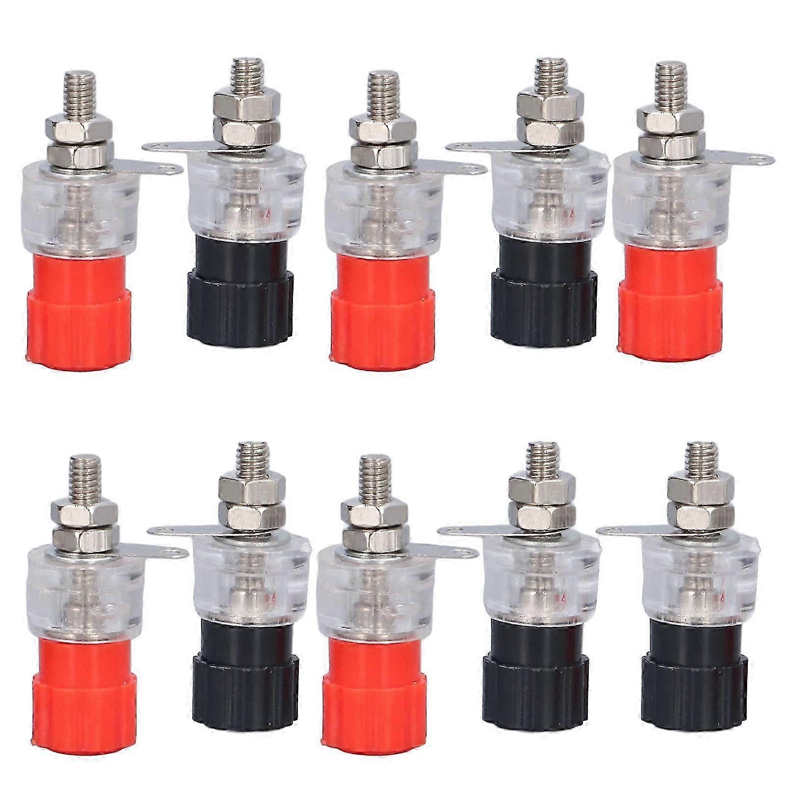 5 Set Binding Post Wiring Terminals Connector Silver Alloy Transparent Screw Rod 50013