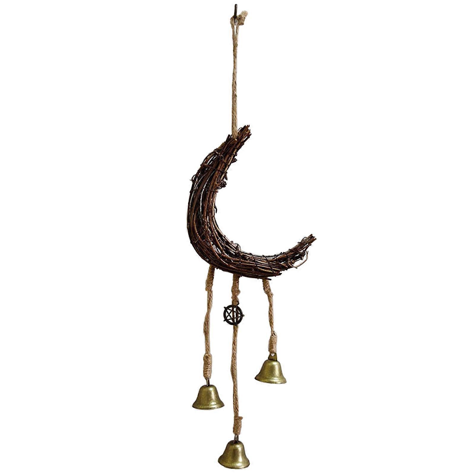 Natural Wicker Bells Witch Bells Wind Chimes Wreath Add Mystery and Luck to Your Space