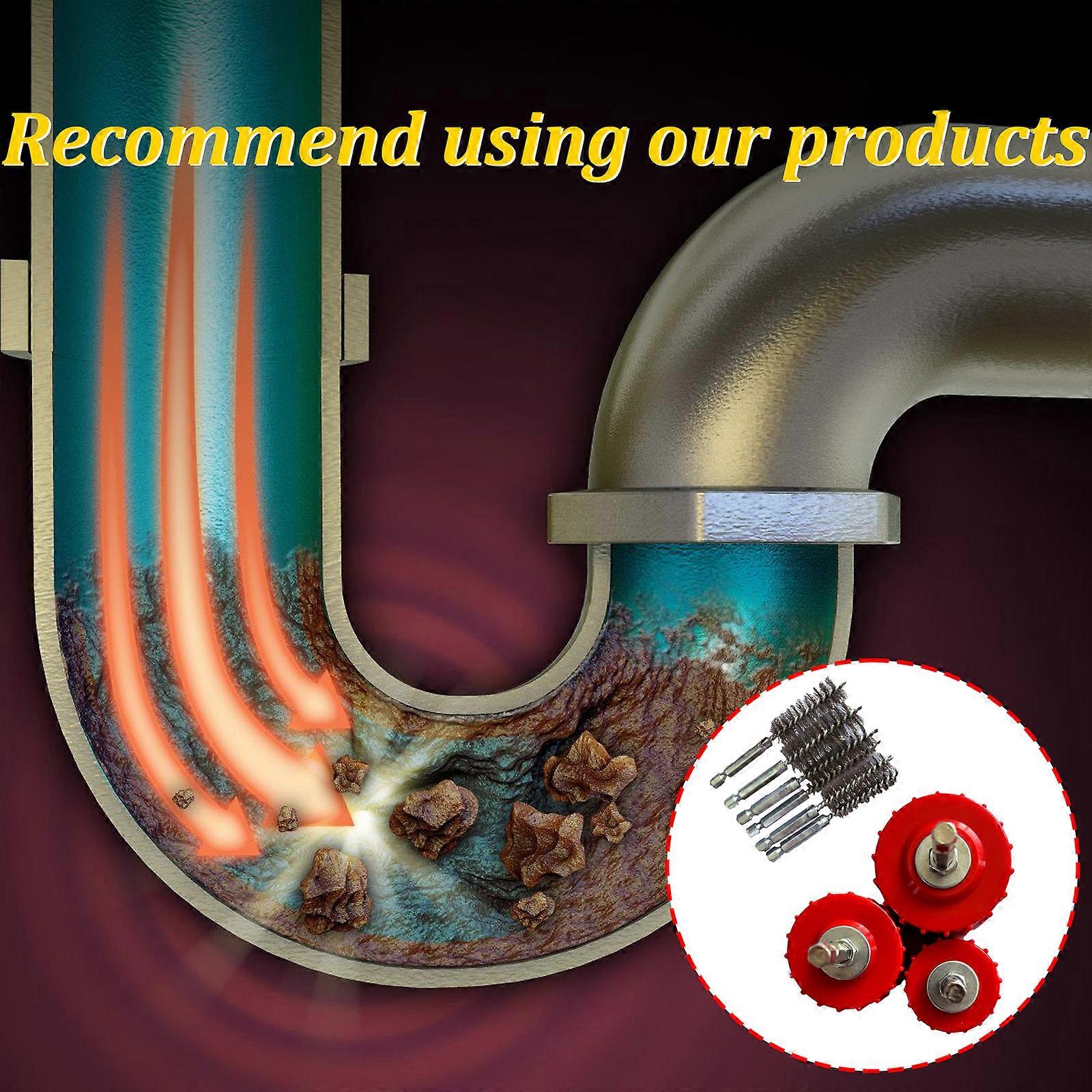 Copper Pipe Cleaner Set Drill Attachment Suitable for Efficient Maintenance and Repair with Stainless Steel Wire Brushes Multicolor